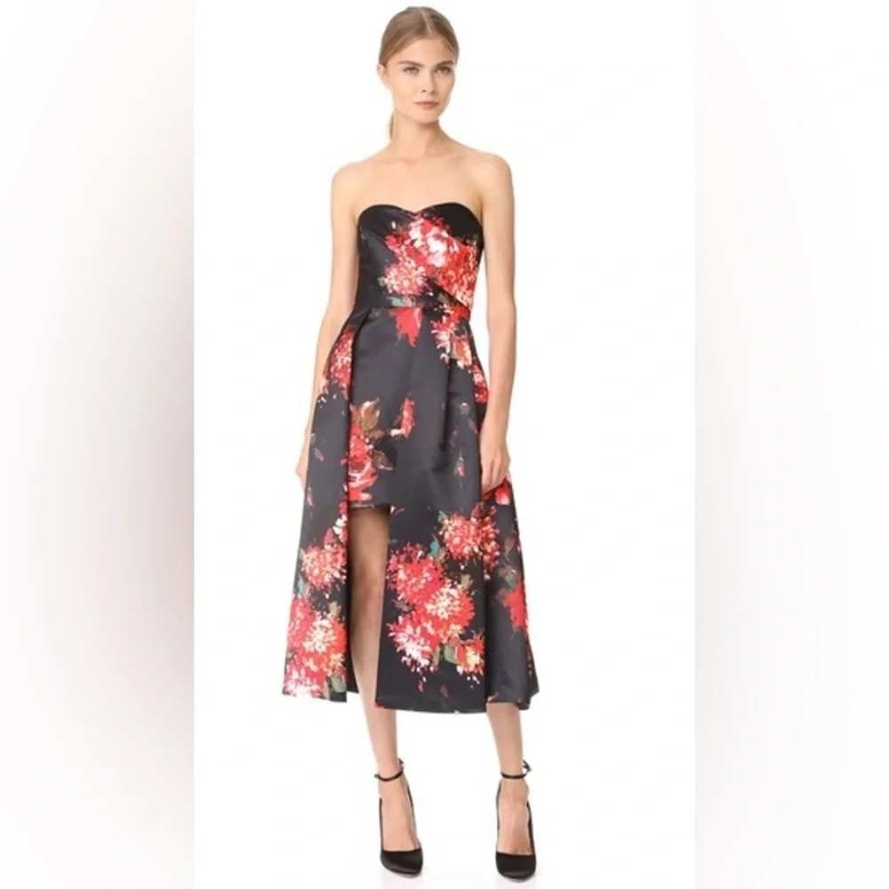 Black Halo Eve Laurel Berman Caine Full Of Love Floral Strapless Dress Size 0